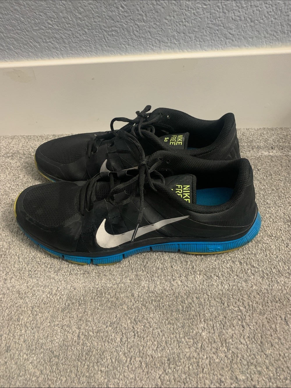 Nike Men Shoe Free 5.0 TR Athletic Running Walking Sneaker Size 13 Black Blue